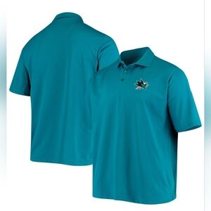 San Jose Sharks Men's Teal Vansport Short-Sleeve Polo Shirt - Size XL